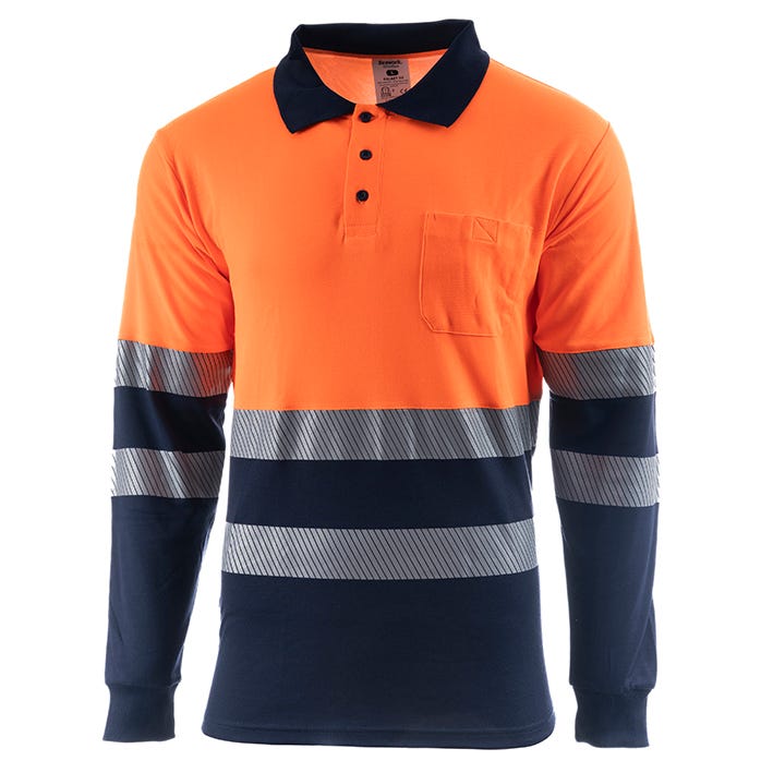 Polo manga larga alta visibilidad combinado banda segmentada GALAXY HV