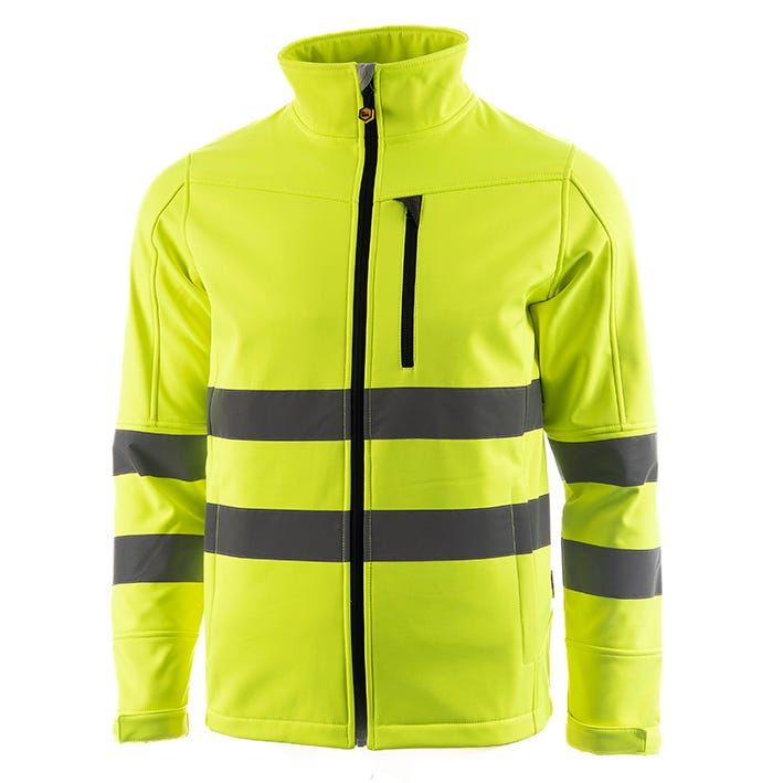 Softshell tricapa de alta visibilidad monocolor GRAVITY HV